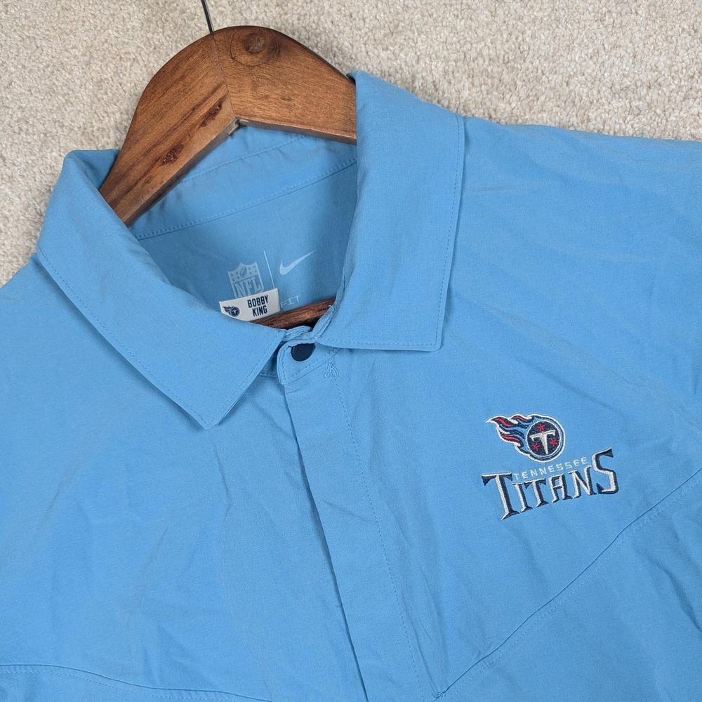 Tennessee Titans Polo Shirt Mens XL Blue NFL Football Nike On Field Coach Issued